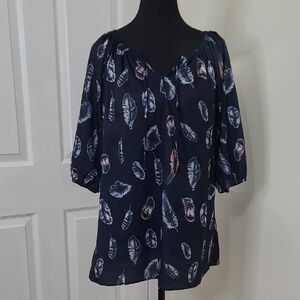 🤩4/$25 Feather Print Blouse